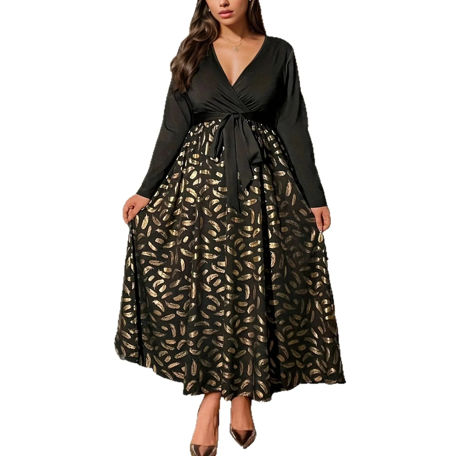 Picture 6: XL-4XL Plus Size Clothes Dresses Women Spring Autumn Robes Long Sleeve Street Style Casual 3XL Big Size Maxi Dress Oversized