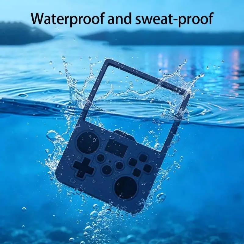 Q6PA Silicone Protective Case for R36MAX2 Handheld Game Device, Full-Cover Shell with Precise Openings, Textured Grip, Wrist