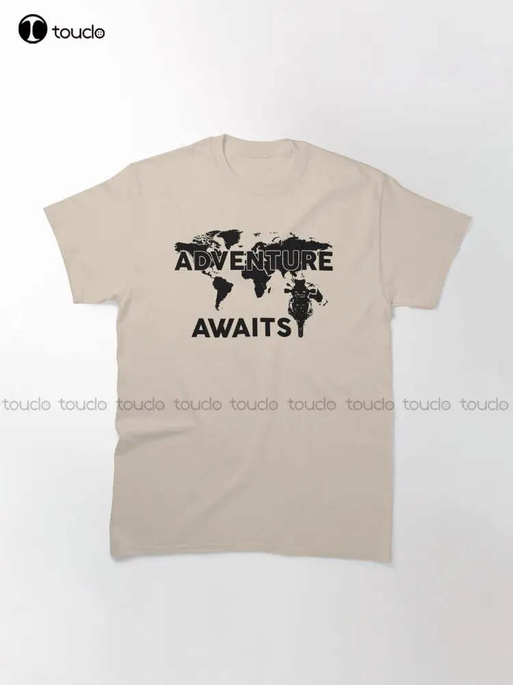 Adventure Awaits R1200Gs Adventure Motorcycle Touring Boxer Engine Classic T-Shirt Funny Art Streetwear Cartoon Tee Custom Gift