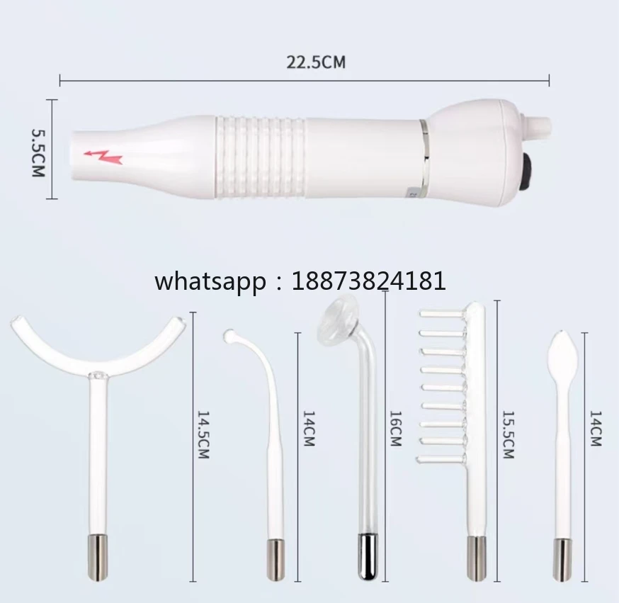 

Многофункциональный портативный высокочастотный аппарат для ухода за лицом 5 в 1 с 5 насадками, быстрая доставка