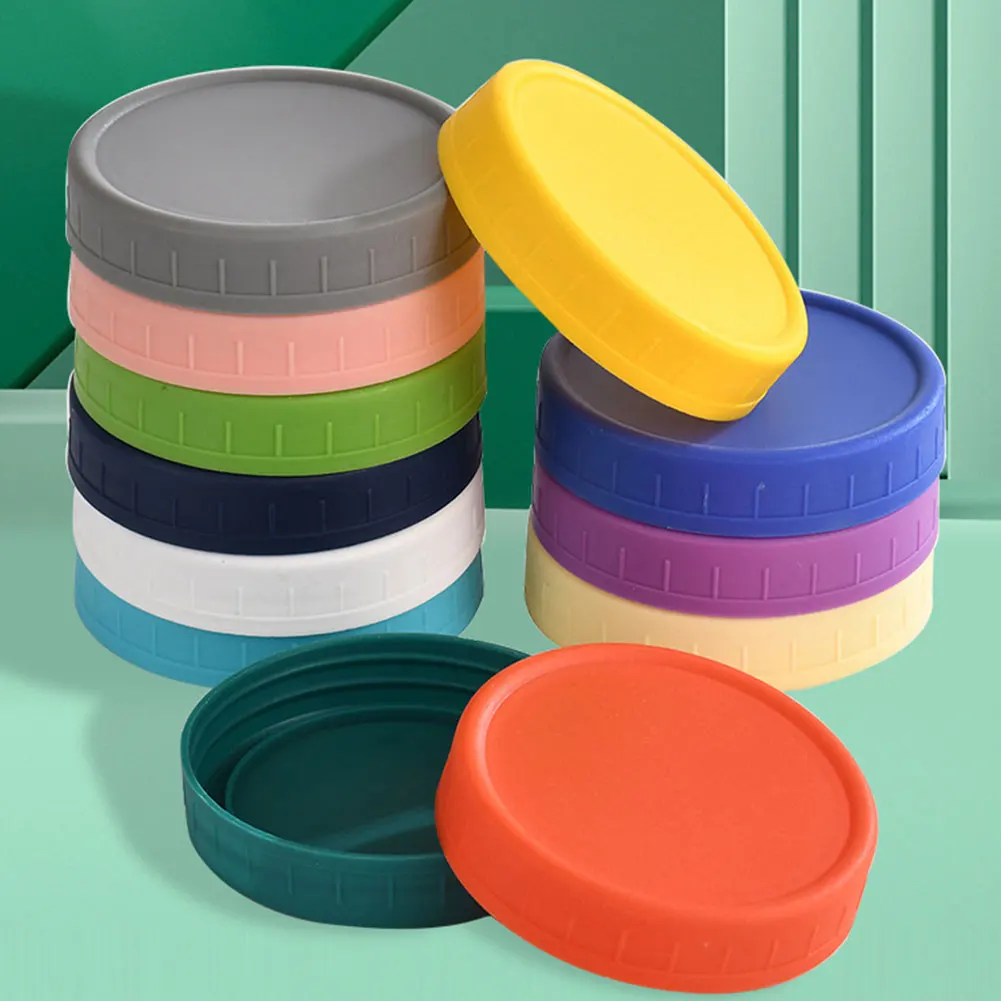 8PCS Colored Plastic Mason-Jar Lids Dishwasher Safe Jar Top Lids For Ball Jars