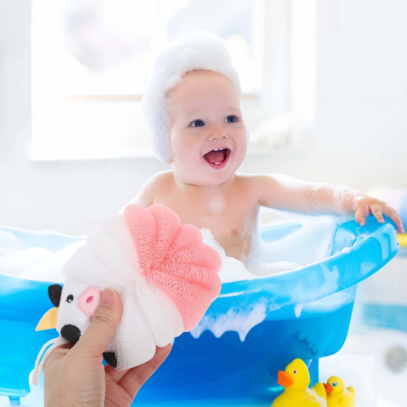 

2Pcs Cartoon Animal Bath Ball Soft Comfortable Exfoliating Bathing Ball for Body Shower Scrubber Sensitive Skin