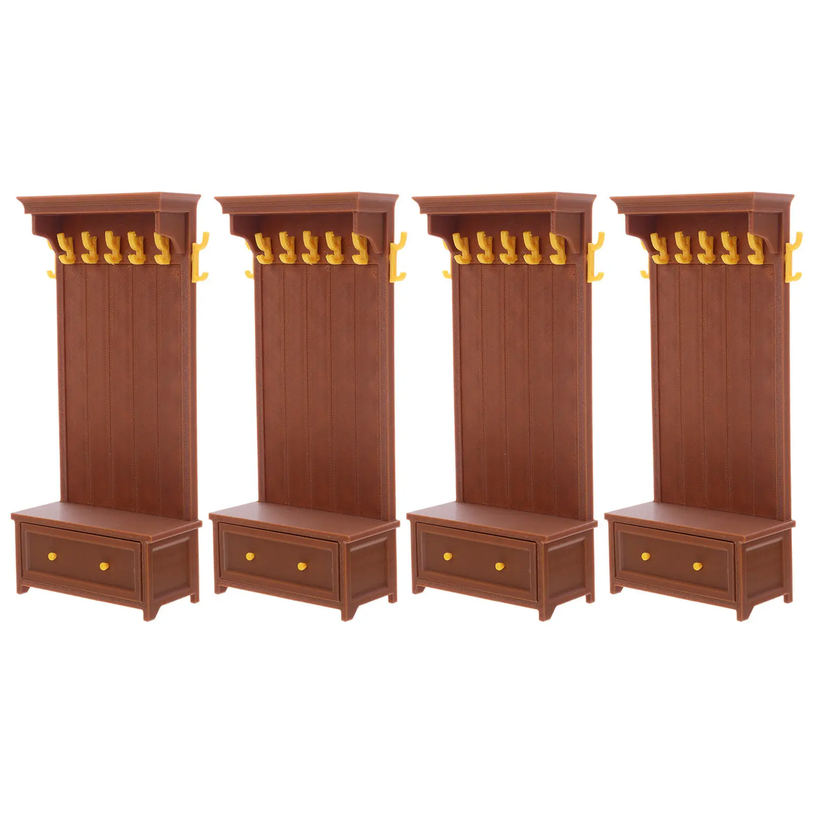 

Набор из 4 миниатюрных витрин-стеллажей для кукольного домика: функциональное хранение для декора малогабаритных помещений, ролевых игр и социального взаимодействия