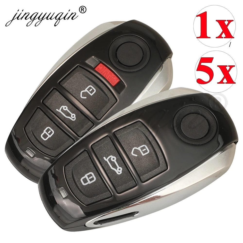 jingyuqin 1/5pcs Remote Car Key Shell For VW Volkswagen Touareg 2010-2019 3/4 Buttons Smart Keyless Fob Case