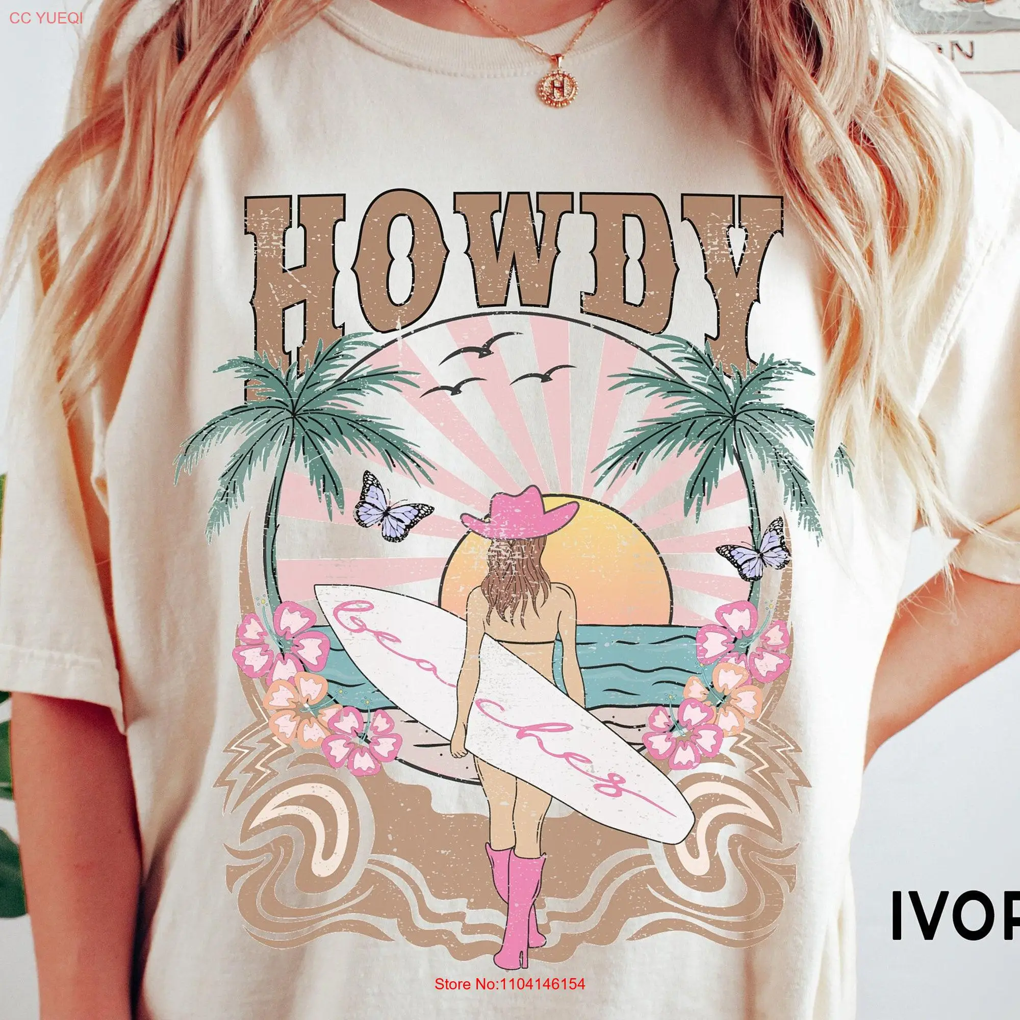 Howdy T Shirt Coastal Cowgirl Comfort Colors Womens Beach Boho Oversized Vintage Style Western Retro Texas Coast