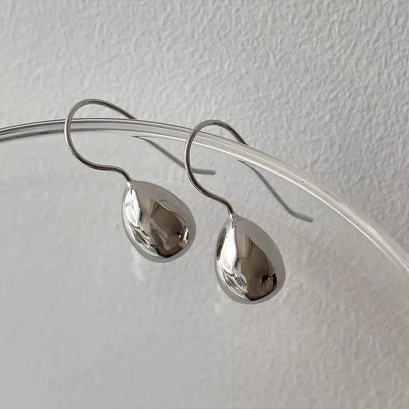 S925 Sterling Silver Premium Feel Water Drop Earrings Women's Versatile Light Luxury Net Red Earhook Earrings