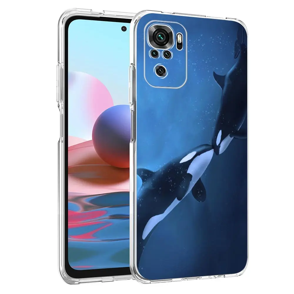 Orca ocean lovely killer whale Phone Case For Xiaomi Redmi Note 13 12 5G 9S 9 8 10 11 Pro 4G 9T 13C 12C 10C 9C 9A 7 Clear Cover