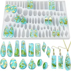 Stud Earrings Silicone Mold Rectangle Teardrop Dangle UV Resin Mold, Cabochon Jewelry Making Casting Mold