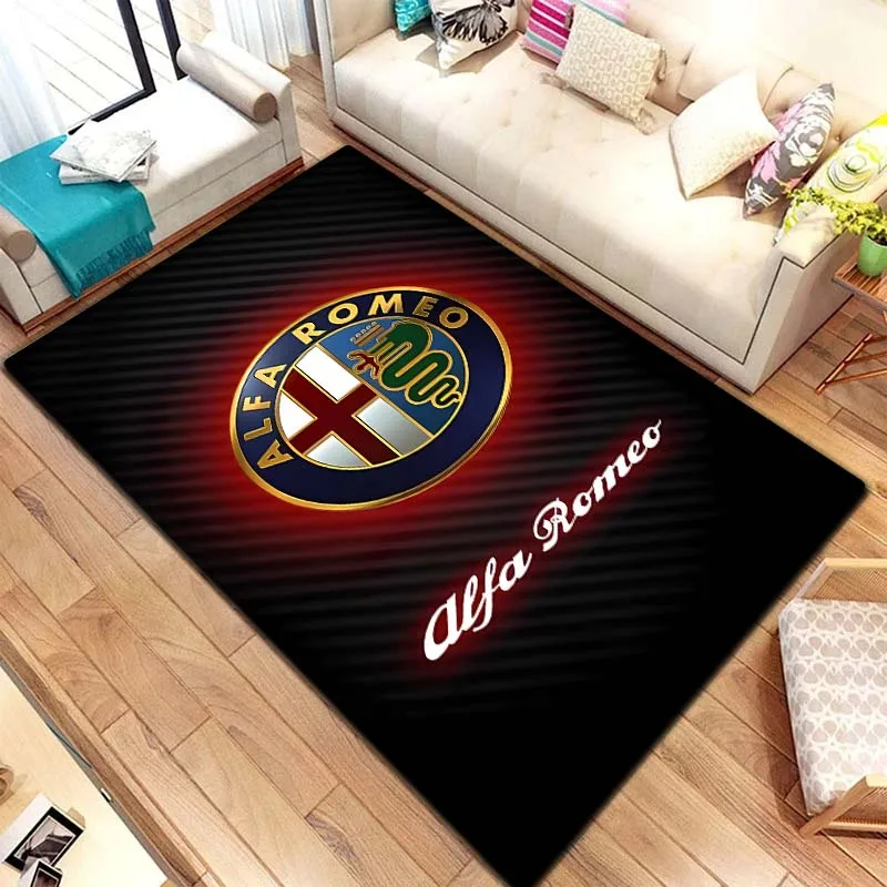 HD sports car A-alfa Romeo logo home living room bedroom decoration hotel office yoga mat comfortable anti slip area carpet