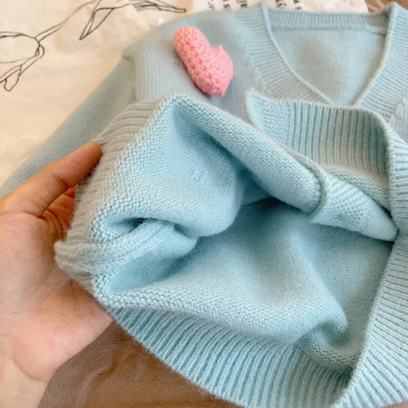 Korean Kids Clothing Sweaters Autumn Tutu Coat Three-Dimensional Love Knitted Cardigan Girls Jacket Baby Girl Clothes 2-8Y