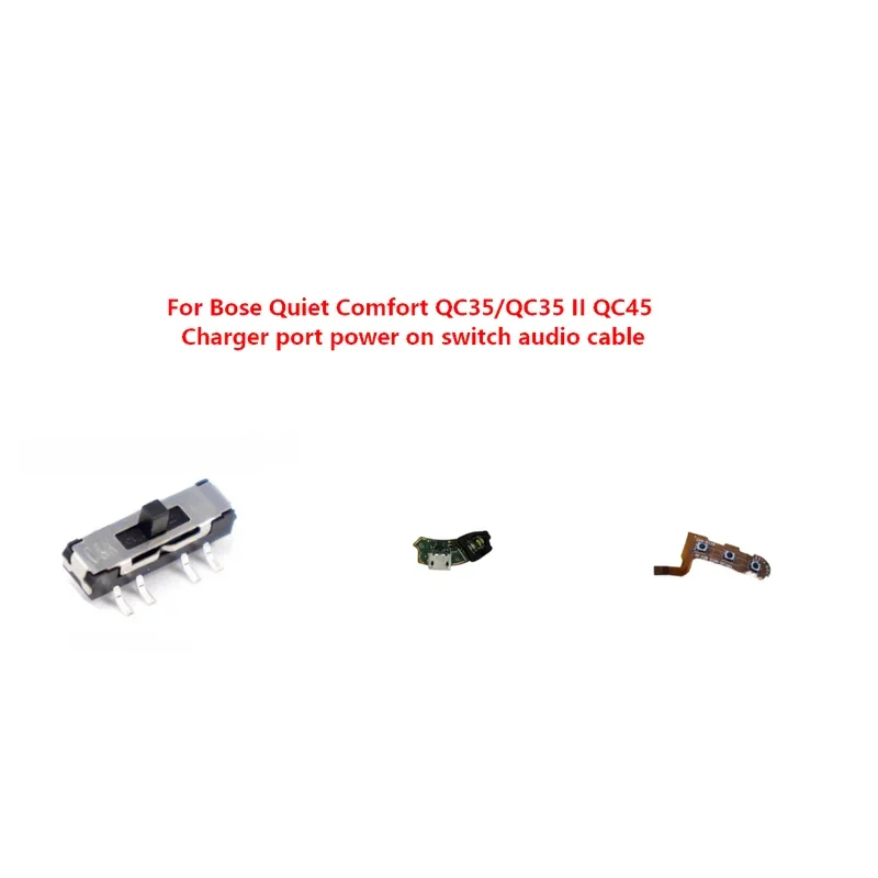 

Original Charger port For Bose Quiet Comfort QC35/QC35 II QC45 Headphones,Replacement flat cable power on switch audio cable