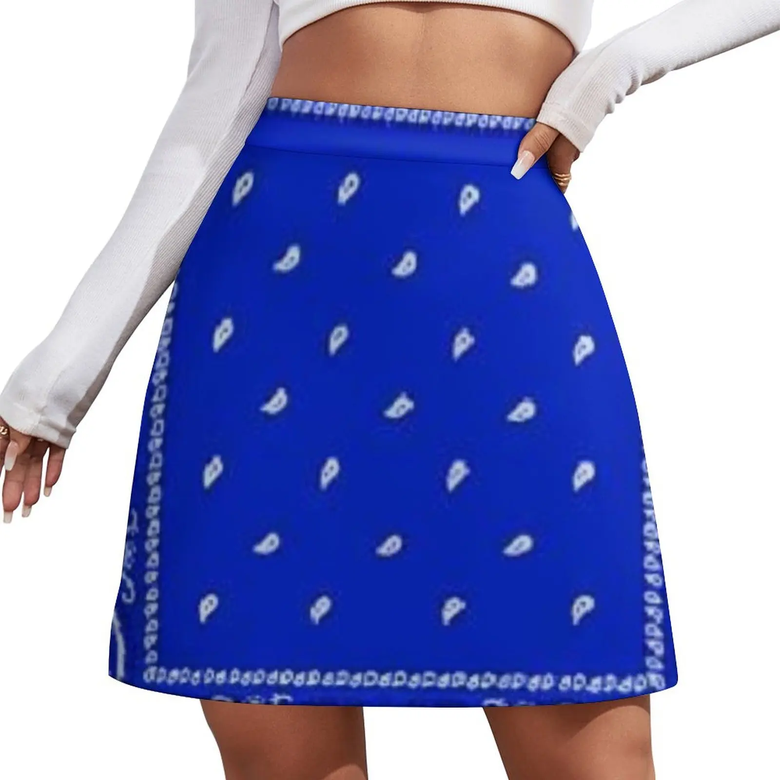 

Blue Bandana Mini Skirt Skirt for girls Woman clothing womens clothing
