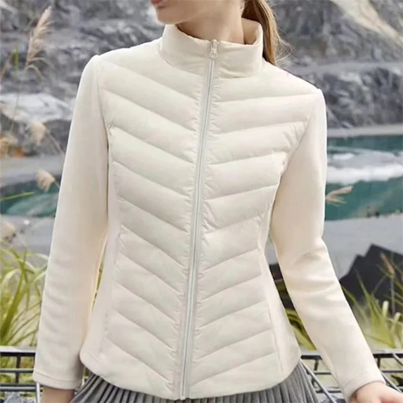 2025年新作 軽量薄手ダウンコットンコート レディース 防風 暖かい 秋冬 コットンジャケット 薄型デザイン アウトドア スポーツジャケット