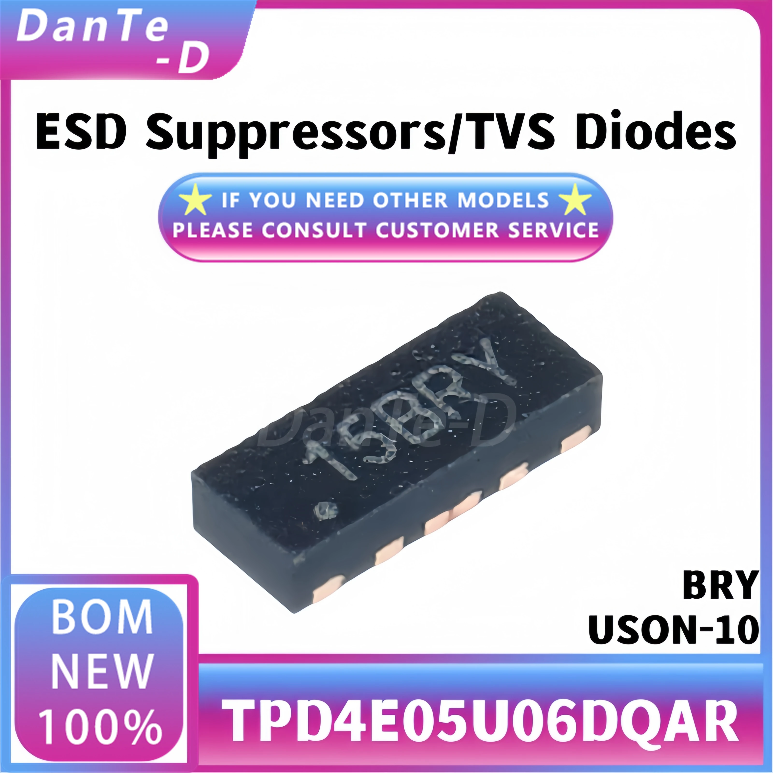 10PCS TPD4E05U06DQAR USON-10 Silkscreen BRY Electrostatic Discharge Unidirectional ESD Chip Original Genuine