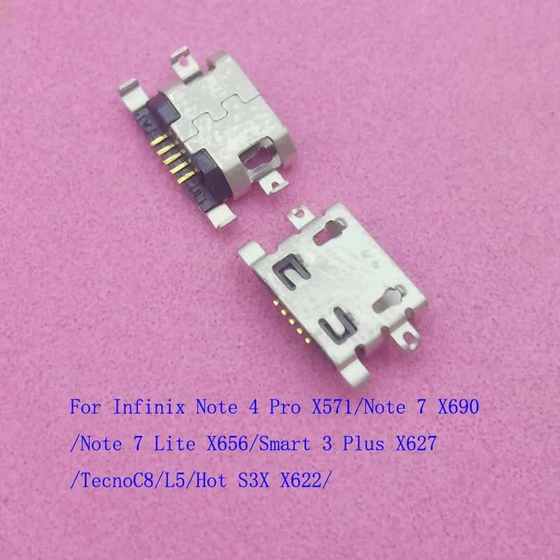 10-200Pcs Usb Charging Dock Charger Connector Plug For Infinix Hot S3X Note 7 Lite 4 Pro Smart 3 Plus Tecno C8 L5 Note7 X622