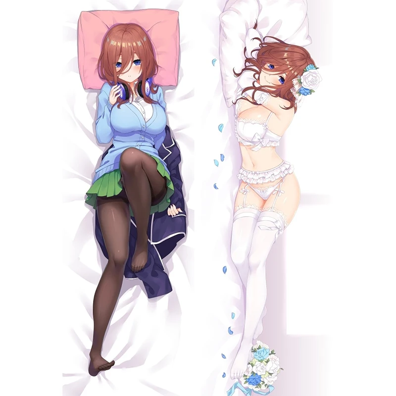 Anime Pillow Cover Dakimakura Nakano Miku 2 Side Printed Hugging Body Pillowcase Cushion Cover Bedding Decor