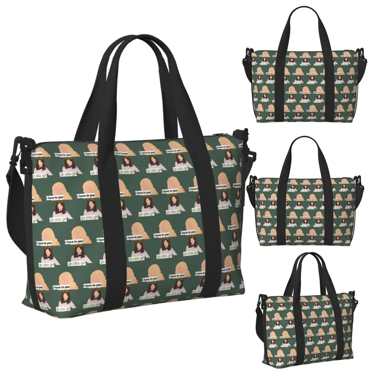 

Custom Go Piss Girl Beach Travel Bag Large Capacity Tote Bags for Gym Yoga Women Shopping Duffle Shoulder Bag