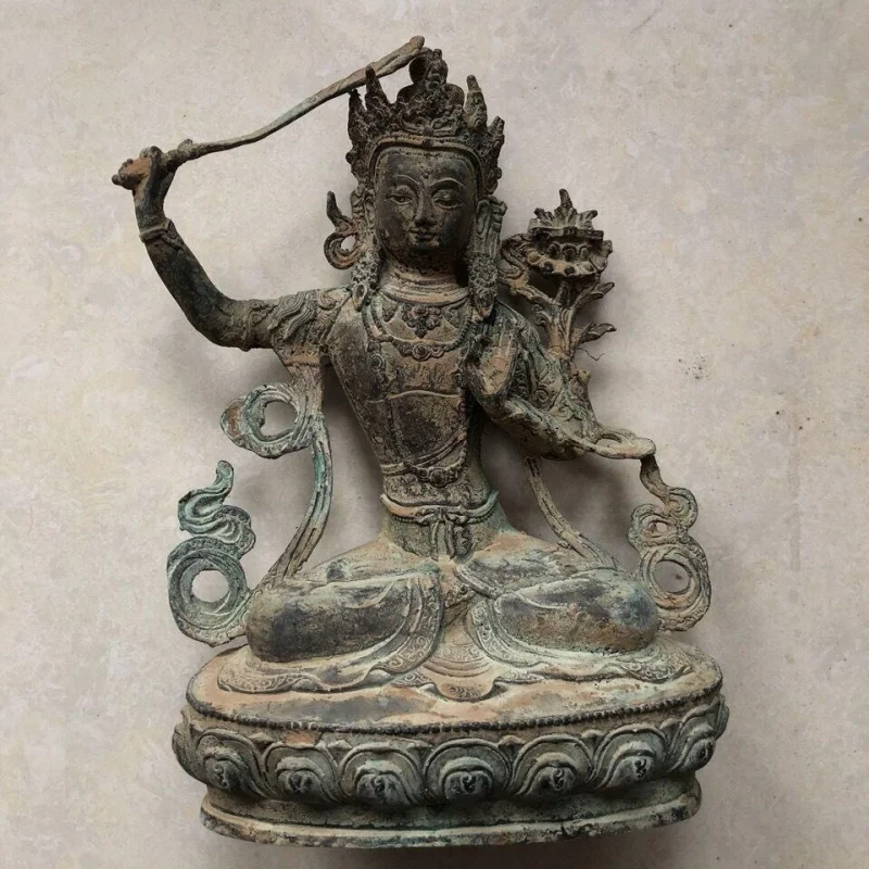 

Antique Bronze Collection Large Bronze Buddha Statue Guanyin Bodhisattva Bronze Large Manjushri Bodhisattva Bronze Statue Indoor