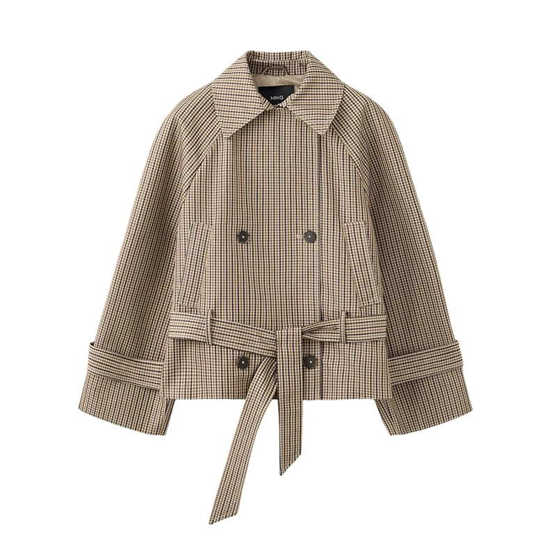 Women Solid Winter Coat Stand Up Collar Cinched Waist Elastic Belt Cuff Loose Casual Street Chic Ladies Outerwear Jackets