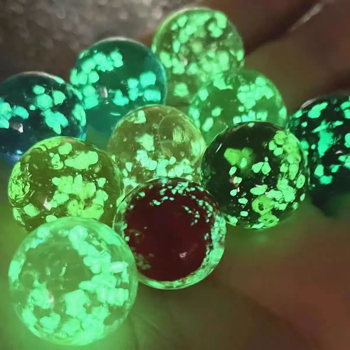 10-30Pcs Luminous Glass Balls 16mm Colorful Small Marbles Toys Pinball Machine Beads Aquarium Decorative Fluorescent Glass Ball