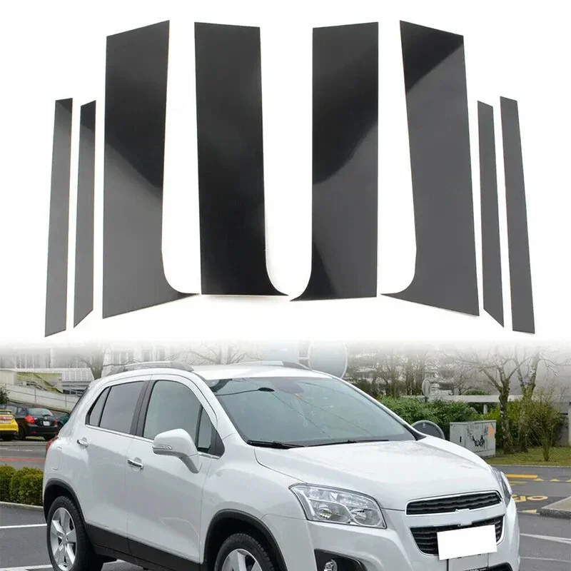 

For CHEVROLET Trax 2015-2022 8pcs SET Gloss Black Pillar Posts Piano Door Side Window Trim Cover Decal Sticker