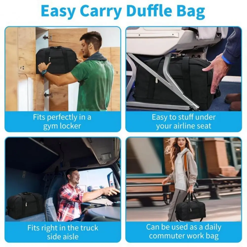 Travel Duffle Bag Large Capacity Multiple Pockets Zipper Waterproof Oxford Cloth Outdoor Weekender Overnight Gym Workout Luggage