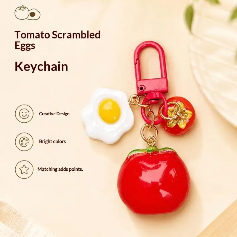 3D Roter Tomaten-Schlüsselanhänger aus Kunstharz, Niedlicher Frucht-Anhänger für Handyhülle/Tasche, Ideales Geburtstagsgeschenk für Frauen und Mädchen – Detail 7