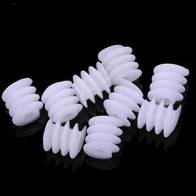 10pcs 6x6mm 0.5 Module Plastic Worm Gear For Motor Output Shaft Reduction Gearbox 2mm Hole