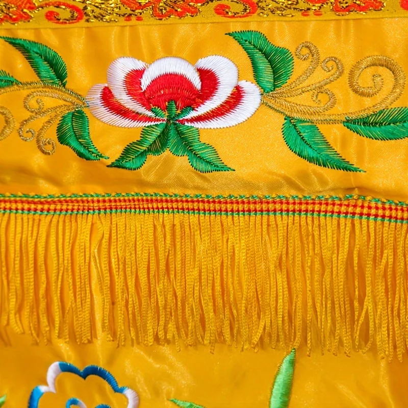 Silk Buddhist Altar Cloth - Elegant Table Surround For Religious Ceremonies & Events, No Power Needed