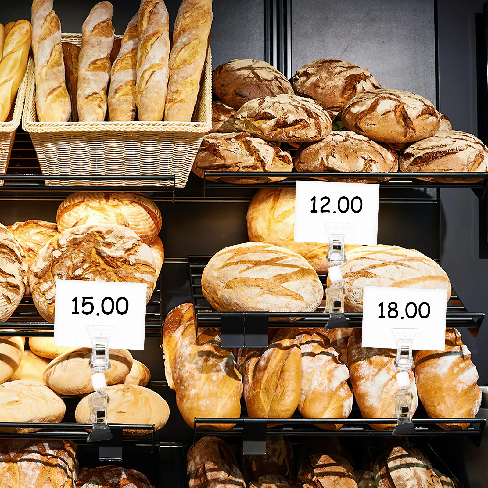 

40 шт. поворотных двусторонних держателей для ценников и этикеток для розничной торговли, для полок и витрин