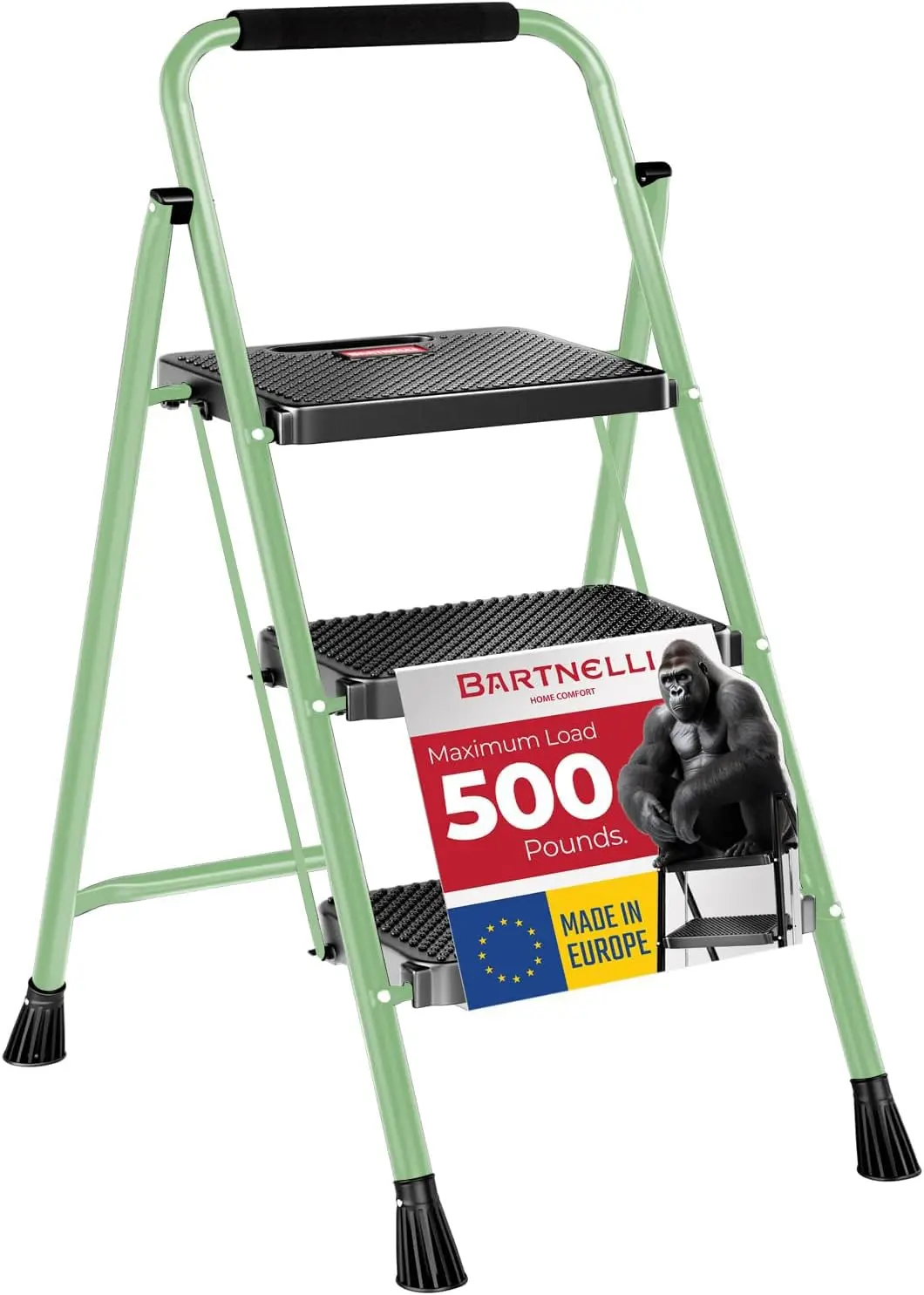 3 step foldable step stool | Rock-solid 500 lb capacity, built with the highest grade of robust steel construction