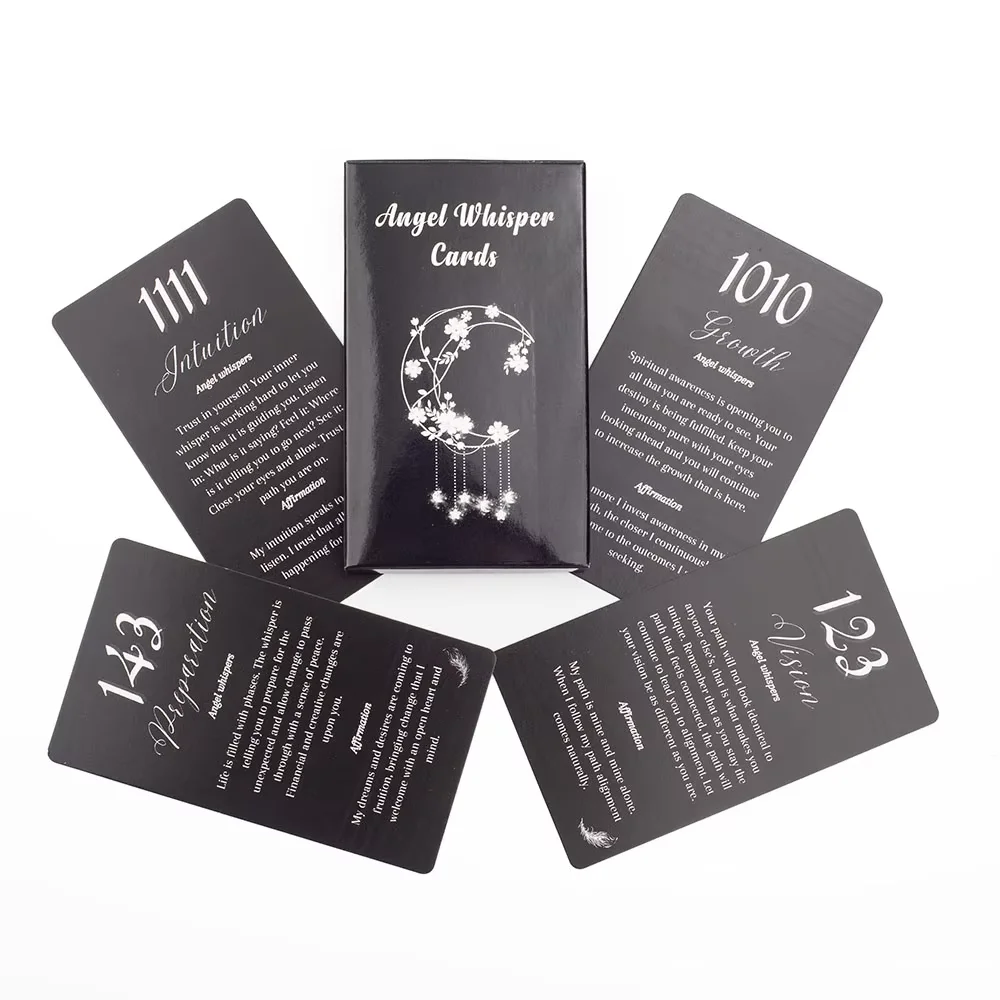 Angel Whisper Cards 26PCS Angel Number Oracle Deck Daily Affirmation Cards Spiritual Guidance Divination Tarot Mindfulness