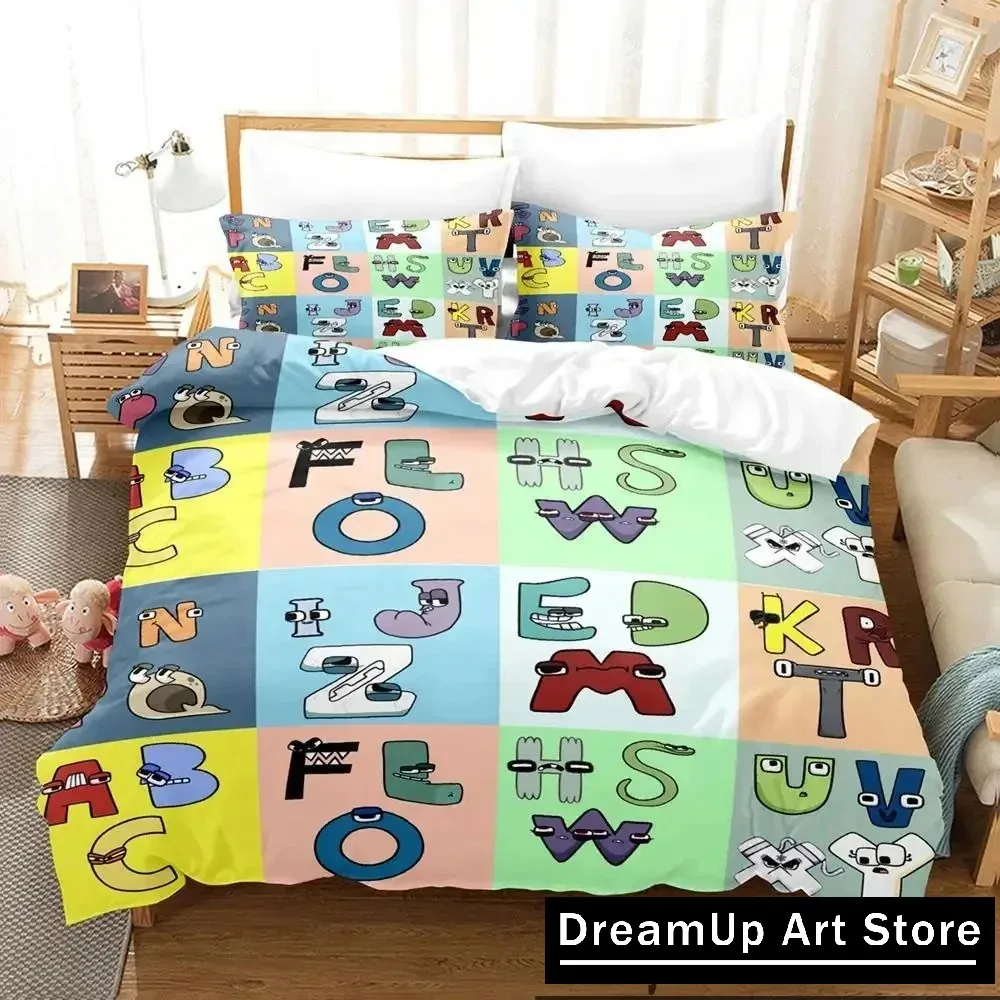 3D Print Cartoon Alphabet Lore A-Z Bedding Set Boys Girls Twin Queen King Size Duvet Cover Pillowcase Bed boys Adult Bedroom