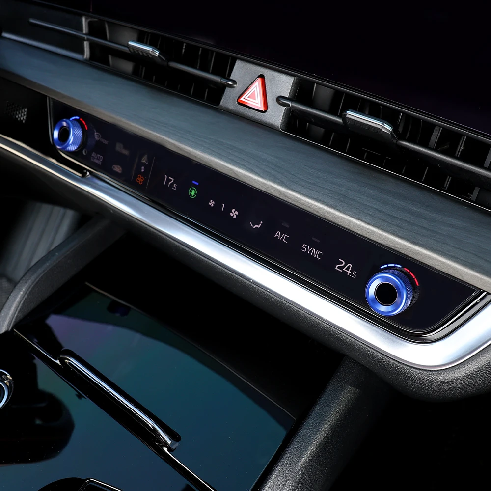 2 قطعة الألومنيوم التيار المتناوب تعديل المقبض غطاء الكسوة لكيا سبورتاج 2023-2025 كيا EV6 2022-2024 كيا كرنفال 2022-2024 اكسسوارات