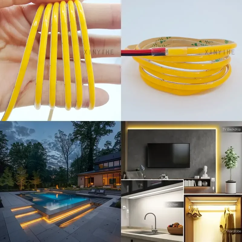 Ultra-thin 3mm LED Light Strip 400LED High Density Flexible Tape 5.5W 7W 24V Optional