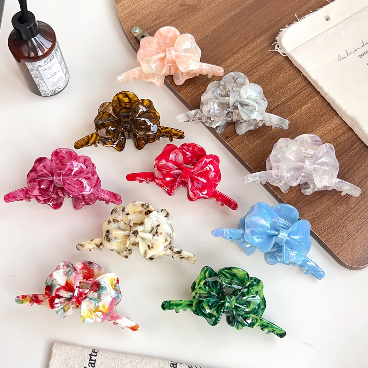 

New Three-dimensional Bow Clip Korean Version of Large Fashion Acetate Shark Clip Back of The Head Hair Ornament Hairpin Female