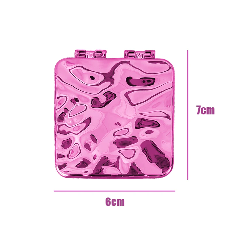 กระจกแต่งหน้าแบบพกพา Mini Pu ขยายพับได้ Double Solid เครื่องสําอางกระจกสองด้านกระเป๋าขนาดกะทัดรัด