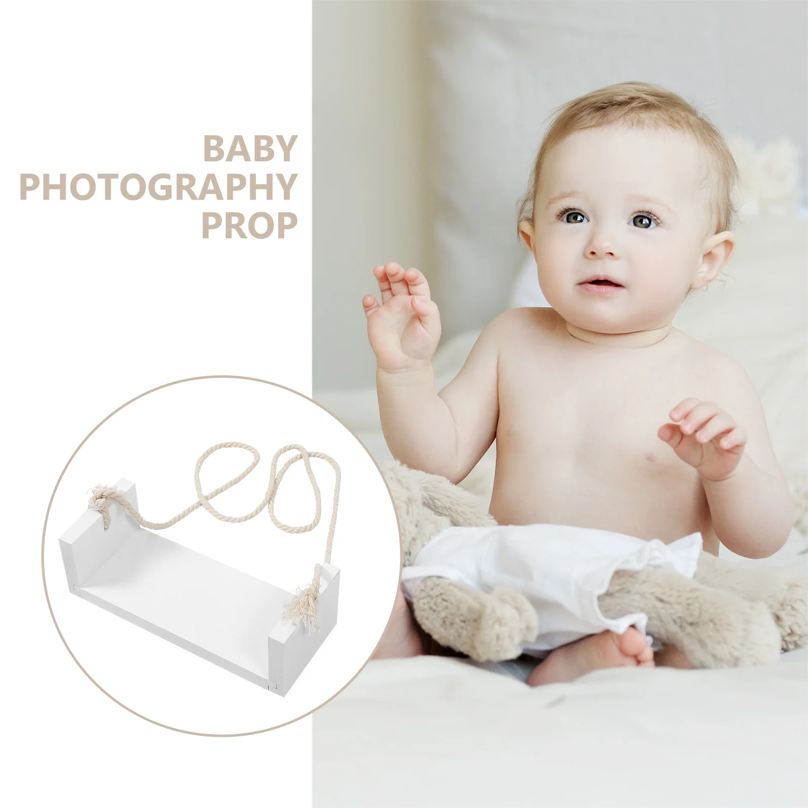 Balanço de madeira para fotos de recém-nascidos, balanço para bebês, perfeito para sessões de fotos de primeiro mês e aniversário em casa