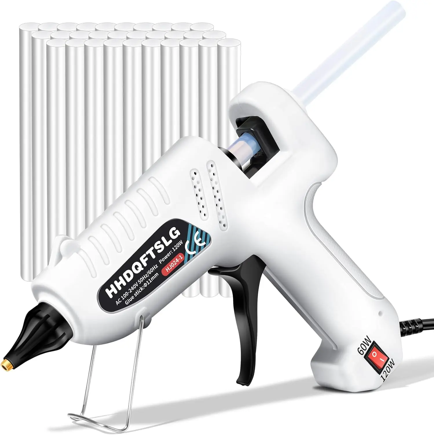 60/120W Dual Power Hot Glue Gun Kit with 30PCS Glue Sticks, Fast Preheating Heavy Duty Glue Gun for Crafts, DIY, and Gift Making