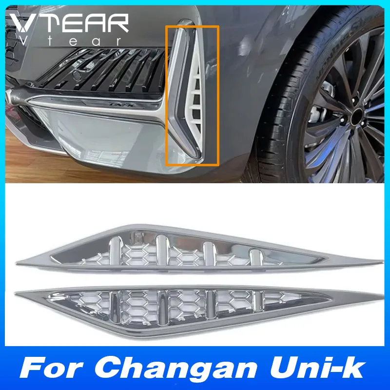 

Vtear For Changan Uni-k 2021-2024 Front Fog Light Cover Anti-Scratch Chrome ABS Easy Install Exterior Accessories Parts