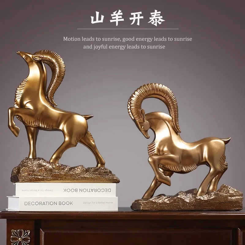 Figurine de chèvre du zodiaque chinois de qualité supérieure, cadeau artisanal pour le succès professionnel, décoration de bureau ou de maison