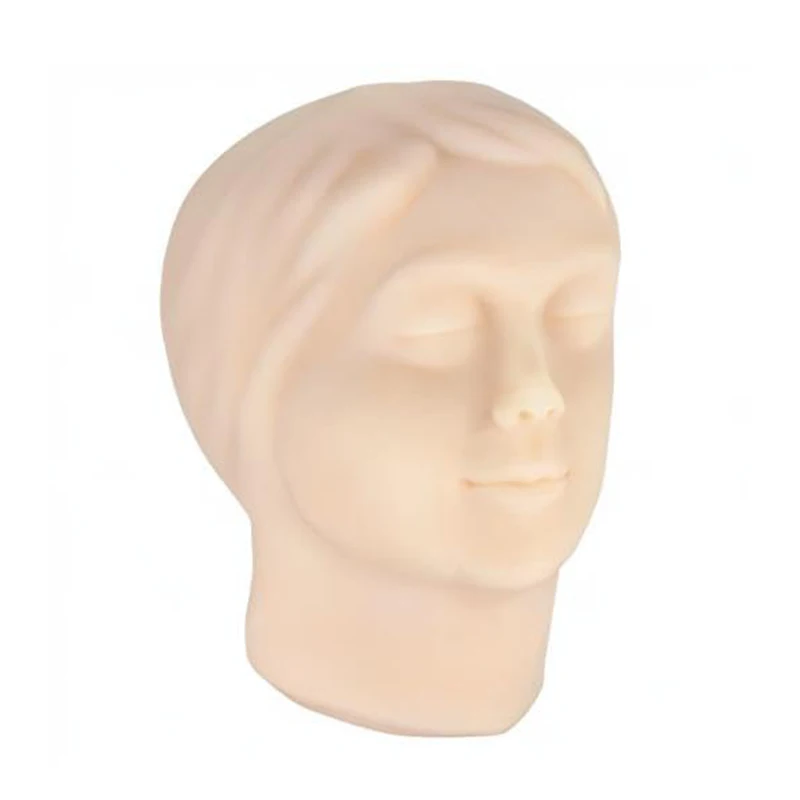 Silicone Mannequin Head Simulation Facial Injection Training Practice Skin Stitching Female Makeup Model
