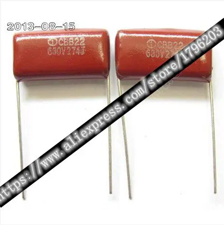 10pcs/lot CBB capacitor 630V 274J 0.27UF 270NF