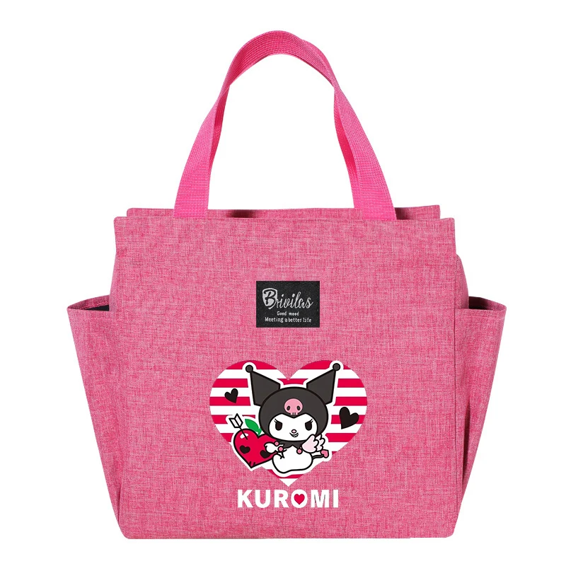 Kuromi Lunch Bags Anime Sanrio Picnic Bag Cartoon Insulated pasto Storage Pack Kawaii Lunch box per bambini imballato pranzo regalo nuovo