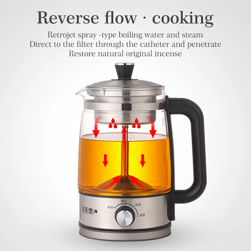 110 V/220 V Waterkoker Automatische Stoom Spray Theepot met Filter Multifunctionele Glazen Theepotten Thermo Pot Thuis koken Waterkoker