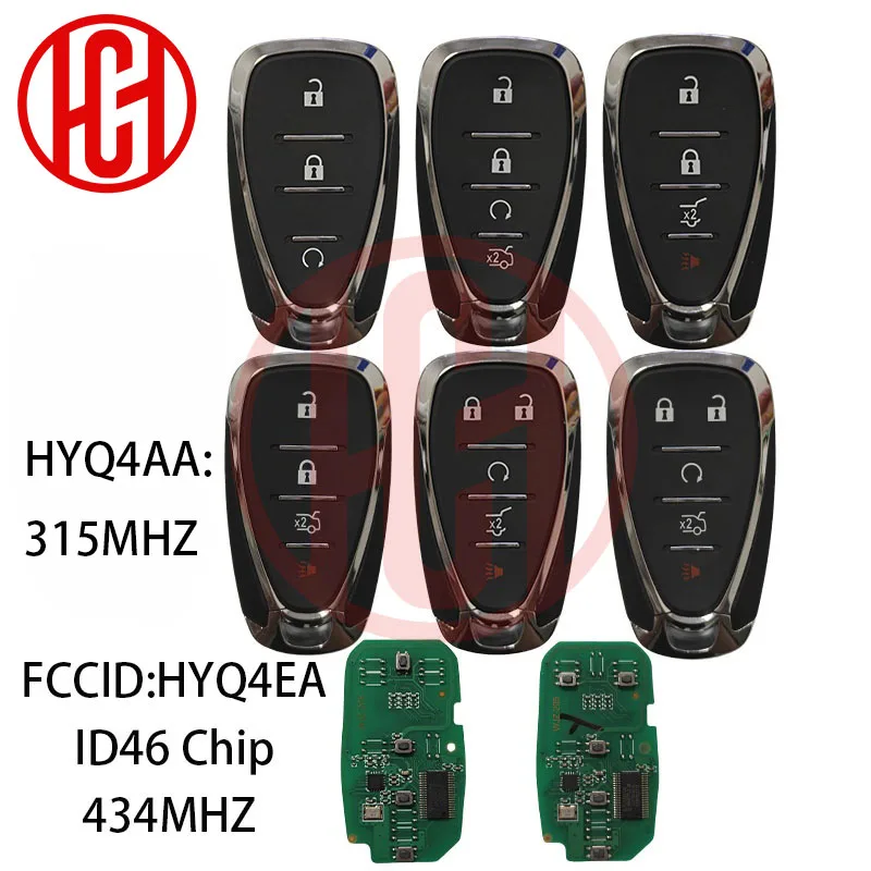 HYQ4AA 315MHZ HYQ4EA 433.92Mhz ID46 Chip Car Remote Key Fit For Chevrolet Cruze Malibu Spark Camaro Equinox 2016 2017 2018