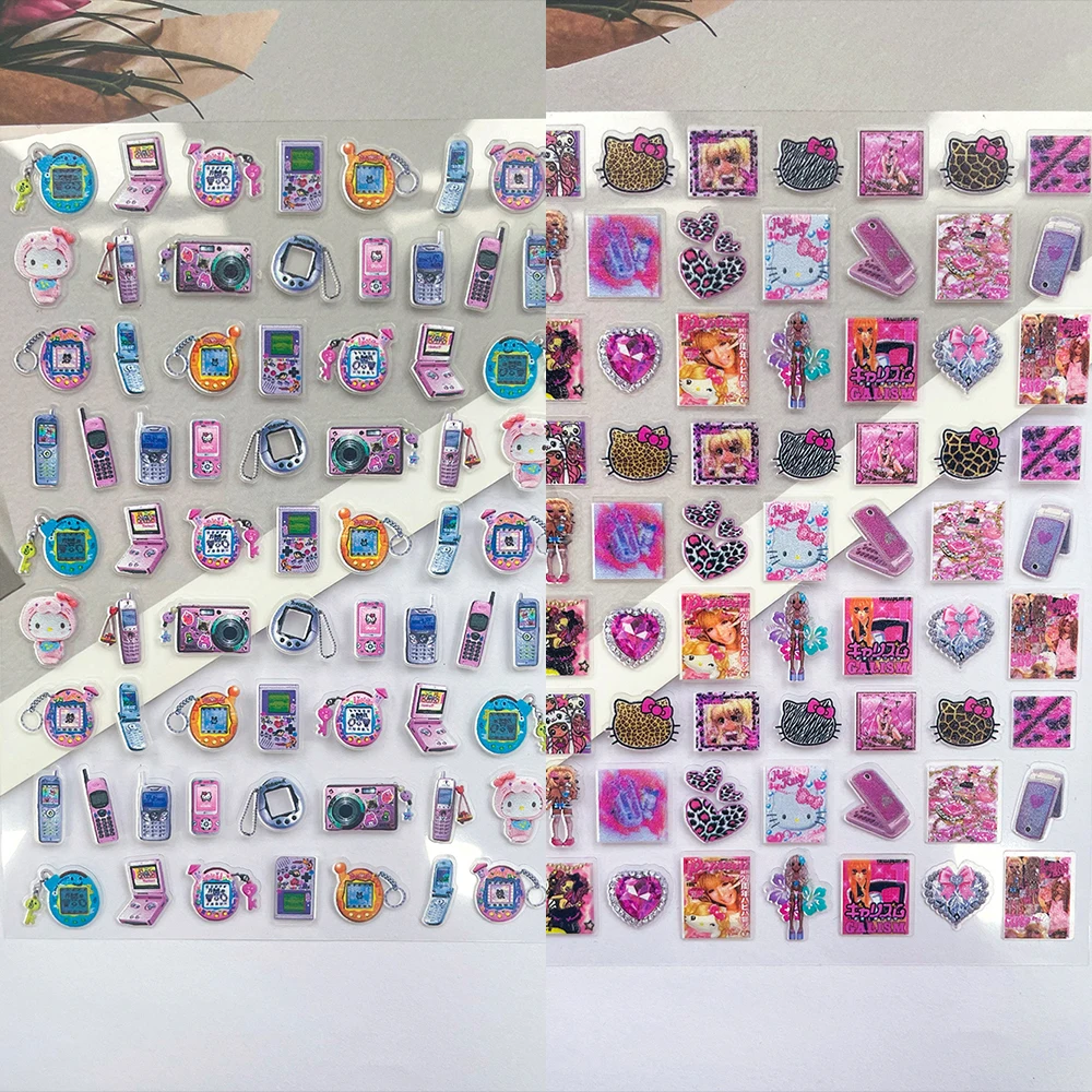 

Kawaii Cat Mini Pvc Leopard Print Bowknot Luggage Tags Stickers Nail Art Cute Digital Products Pattern Laptop Suitcase Stickers