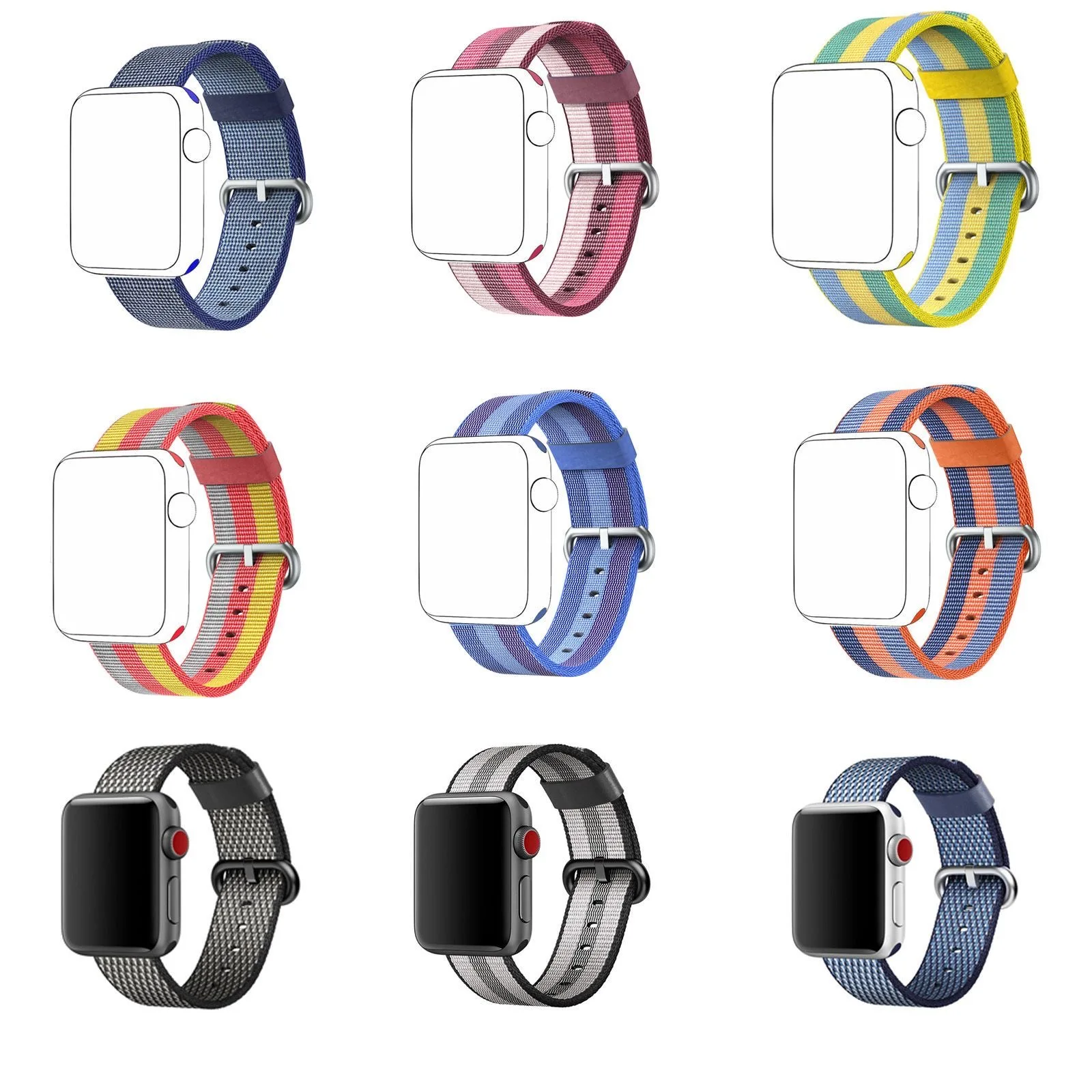 

Nylon Loop Strap for Apple Watch Band 40mm 41mm 38mm Smart Belt Bracelet for IWatch Ultra S8/7/6/SE/5