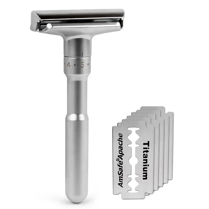 Barbershop & Household Vintage Straight Razor, Old Fashion Stainless Steel Double Blade Manual Shaver for Men