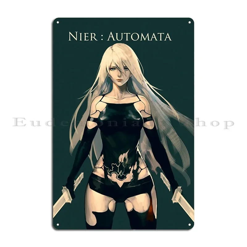 Nier Automata Metal Plaque Poster Design Decoration Classic Print Garage Tin Sign Poster